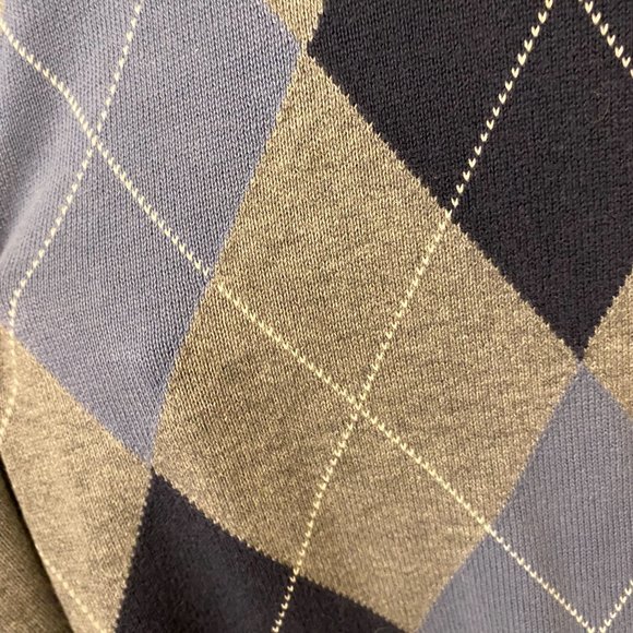 Light & Dark Blue Argyle Sweater Vest - Old Navy - L - Academia/Preppy - Picture 3 of 4